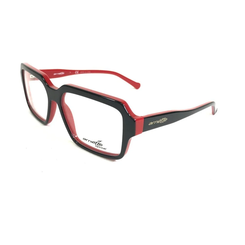 Arnette Eyeglasses Frames BITRATE 7084 1162 Black Red Square Mike Relm 53-15-140